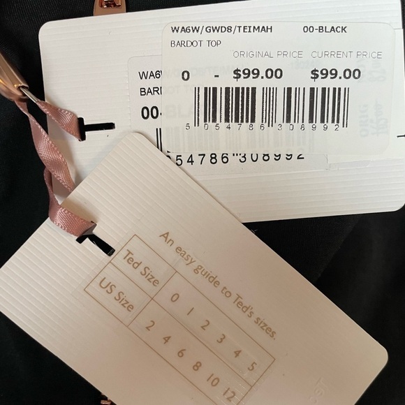 New! Ted Baker‎ Teimah Cropped Bardot Top - Picture 10 of 11